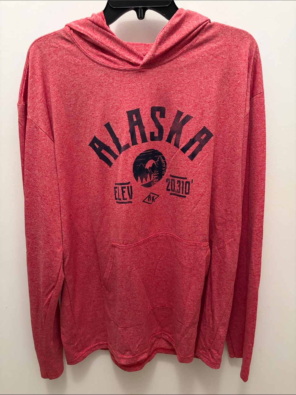 Gildan Red Alaska Graphic Long Sleeve Hoodie